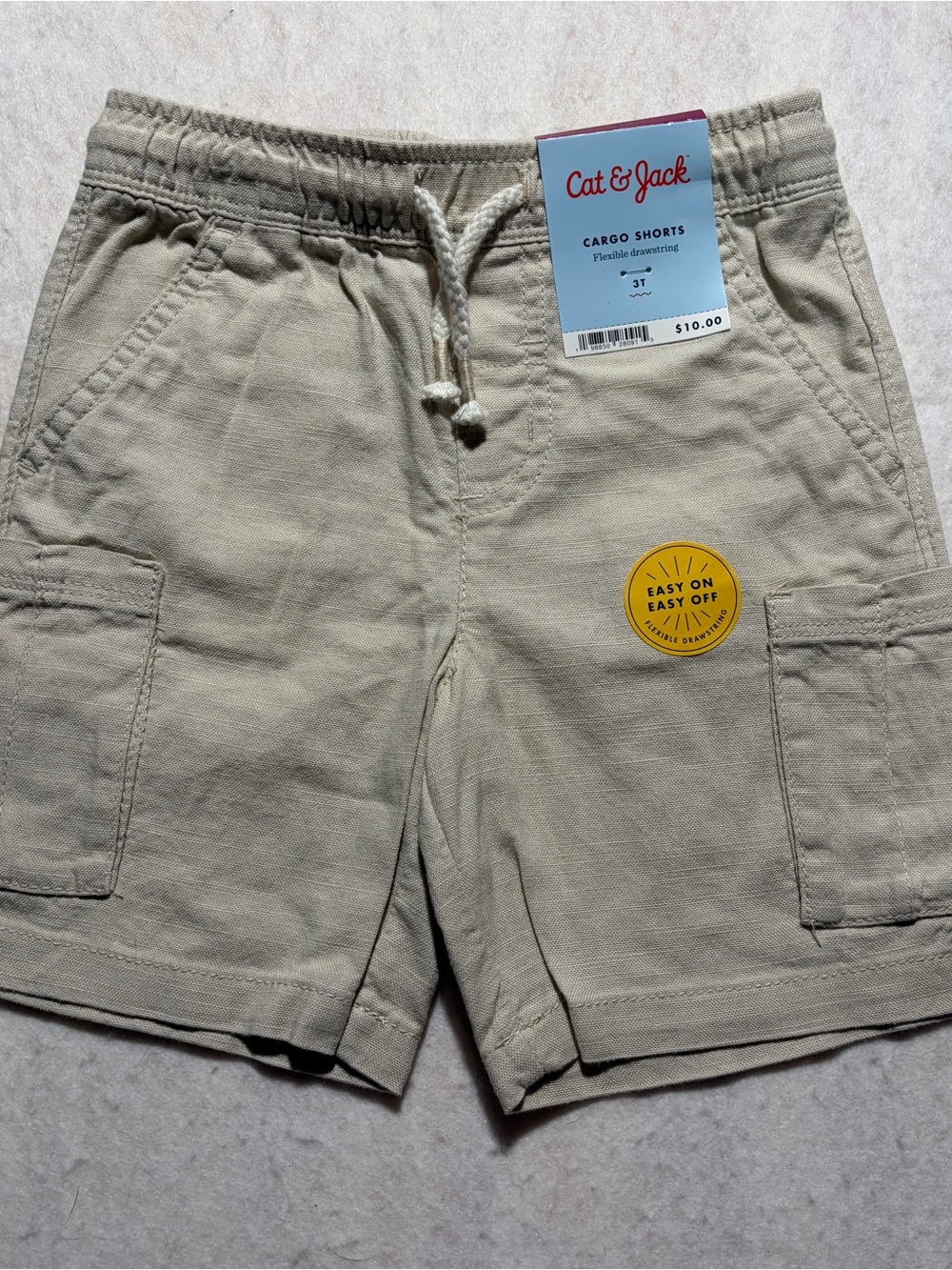 Cat & Jack Toddler Boys Tan Cargo Shorts Size 3T Bundle Set of 2 NWT